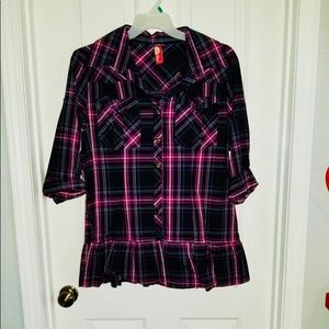 Apple Bottom purple plaid Shirt Dress